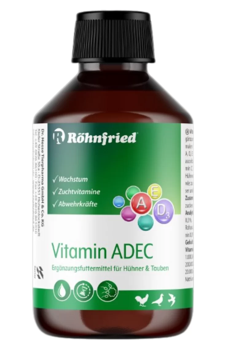בקבוק ויטמין ADEC לציפורים 250 מ"ל ROHNFRIED