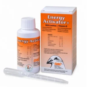 תוסף אנרגיה ליונים DAC Energy Activator אנרג׳י אקטיבטור – קרניטין וויטמינים בבקבוק 100 מ״ל, פיפטה למדידת מינון קרניטין ולוגו טריפל פט