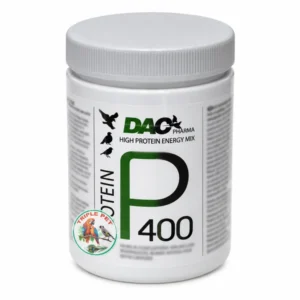 תרכיז חלבון ליונים DAC Protein P 400 / High Protein Mix 400 – צנצנת 500 גרם לערבוב במזון לח לפי מינון תרכיז חלבון, לוגו טריפל פט
