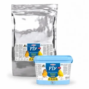מזון ביצים צהוב יבש פליי FLY Amarela Extra – דלי 4 ק״ג ושק 12 ק״ג עם לוגו טריפל פט