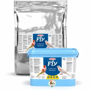 מזון ביצים FLY Bianco Premium לבן רך – שק ודלי עם מכסה כחול ולוגו טריפל פט