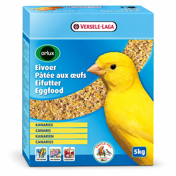מזון ביצים יבש אורלוקס Eggfood Dry Canaries – מזון ביצים צהוב במרקם יבש עם 17% חלבון, אריזת 5 ק״ג