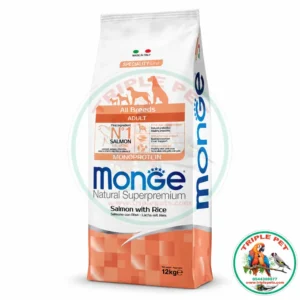 שק מונג סלמון ואורז לכלב בוגר 12 ק״ג Monge Adult Salmon