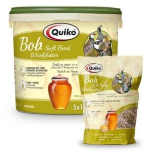 Quiko Bob מזון ביצים קוויקו לעופות קרקע פסיונים ו שלווים דלי 5 ק"ג
