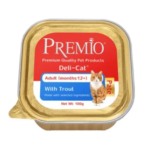 מעדן לחתול עם פורל של פרמיו PREMIO Deli-Cat פטה 100 גרם