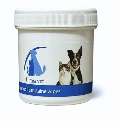 אולטרה וט מטליות לניקוי עיניים לכלבים ולחתולים Ultra Vet Eye Cleaning Wipes 200 יח'