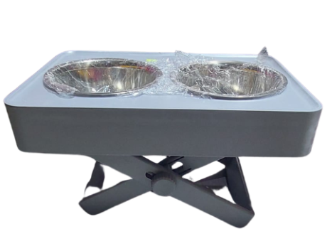 כלי אוכל ומים מוגבה על סטנד מתקפל – פתרון האכלה נוח והיגייני לכלבים