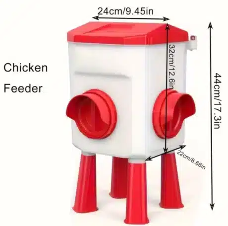 מתקן האכלה לעופות 7 ק"ג עם 3 יציאות ורגליים