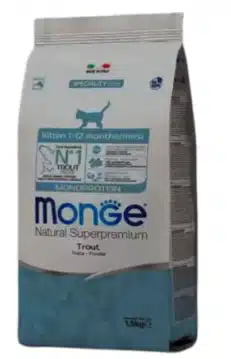 מונג מזון לחתולים גורים בטעם פורל 1.5 ק״ג – MONGE TROUT KITTEN