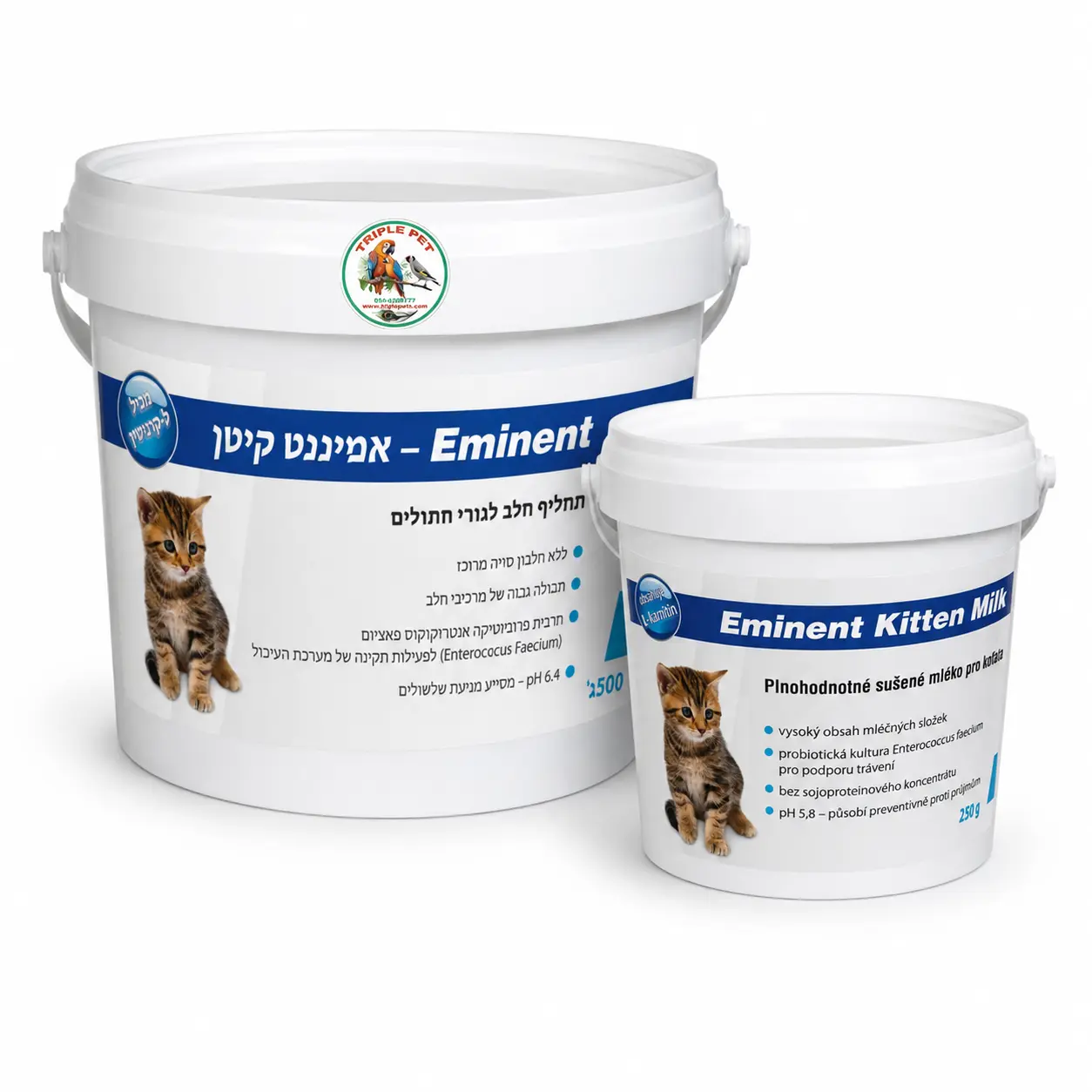 תחליף חלב לגורי חתולים Eminent Kitten Milk באריזות 250 ו־500 גרם