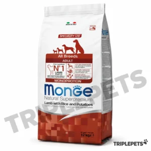 מונג כבש ואורז 12 ק״ג לכלב בוגר – Monge Adult Lamb