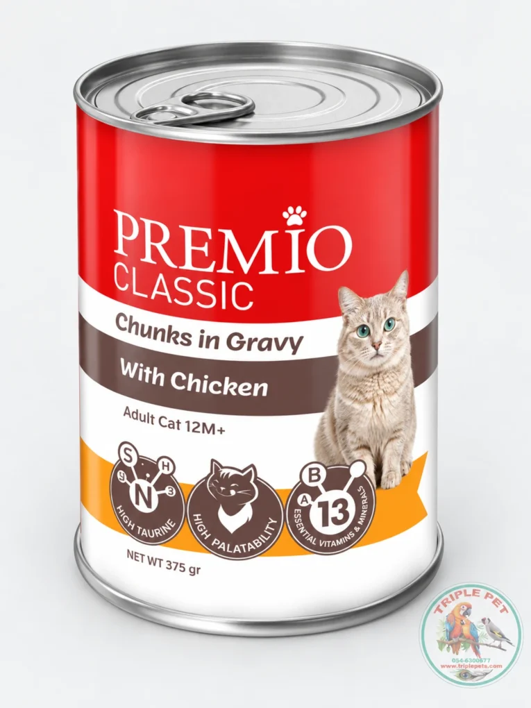 פרמיו קלאסיק עוף לחתול בוגר 375 גרם Premio Classic