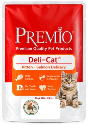 פרמיו פאוץ סלמון ברוטב לגור חתול 85 גרם PREMIO Kitten