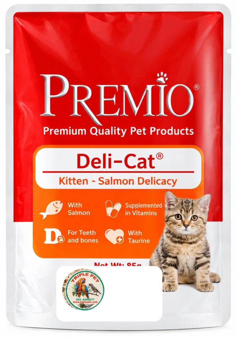פרמיו פאוץ סלמון ברוטב לגור חתול 85 גרם PREMIO Kitten