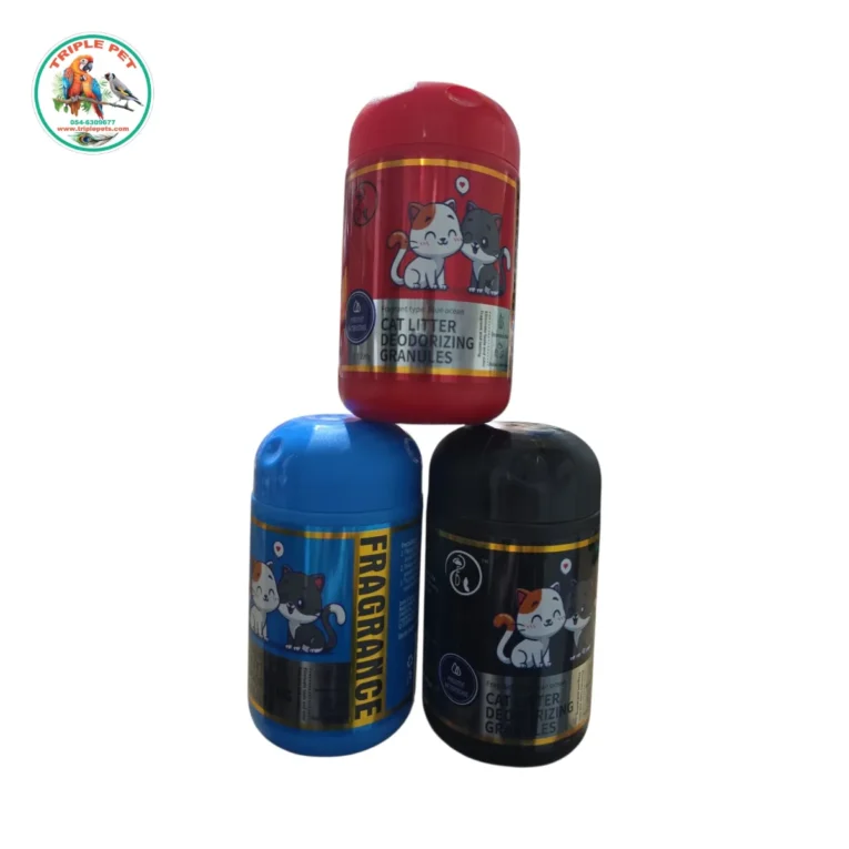 בושם לחול חתולים בגרגירים 220 גרם בשלושה צבעי אריזה