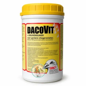 מולטי ויטמין ודקסטרוז DAC דאקוביט Dacovit – צנצנת 600 גרם עם סוכר ענבים, מידע מינון דאקוביט ולוגו טריפל פט