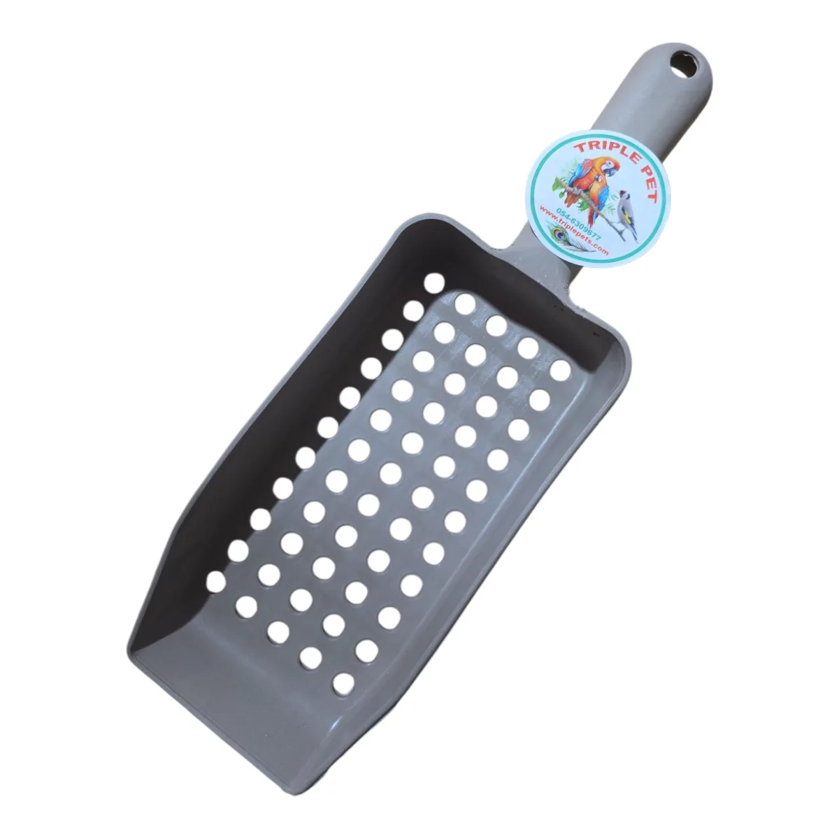 מגרפה לארגז חול חתולים עם חורים עגולים
