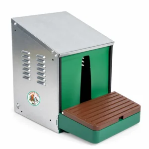 תא הטלה לתרנגולות Nestomatic LN1: ביצה מתגלגלת למגש איסוף, פח מגולוון עם וילון ירוק