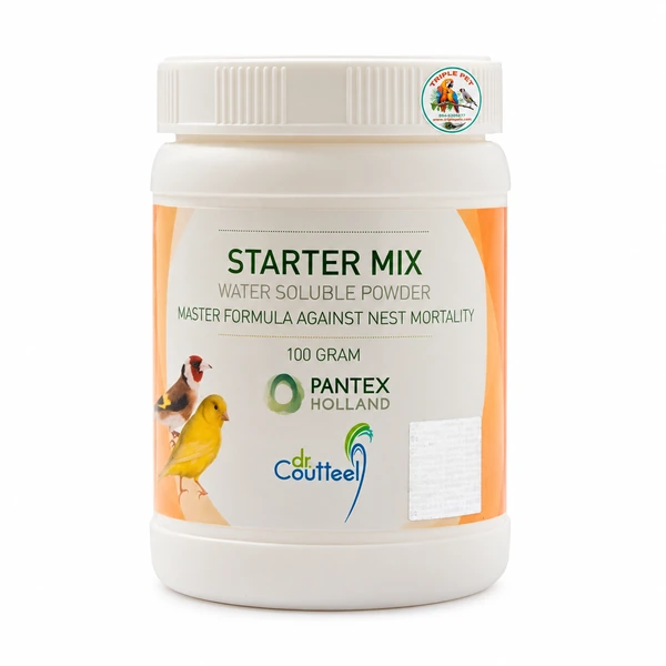 סטרטר מיקס Pantex Starter Mix – מכל 100 גרם של אבקה מסיסה למי שתייה, במהלך השבוע הראשון לפי הנחיות היצרן
