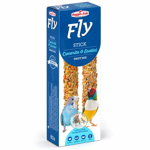 חטיף פירות לתוכונים ופינקים FLY Fruit Mix – שני מקלות, מזון משלים באריזת 80 גרם